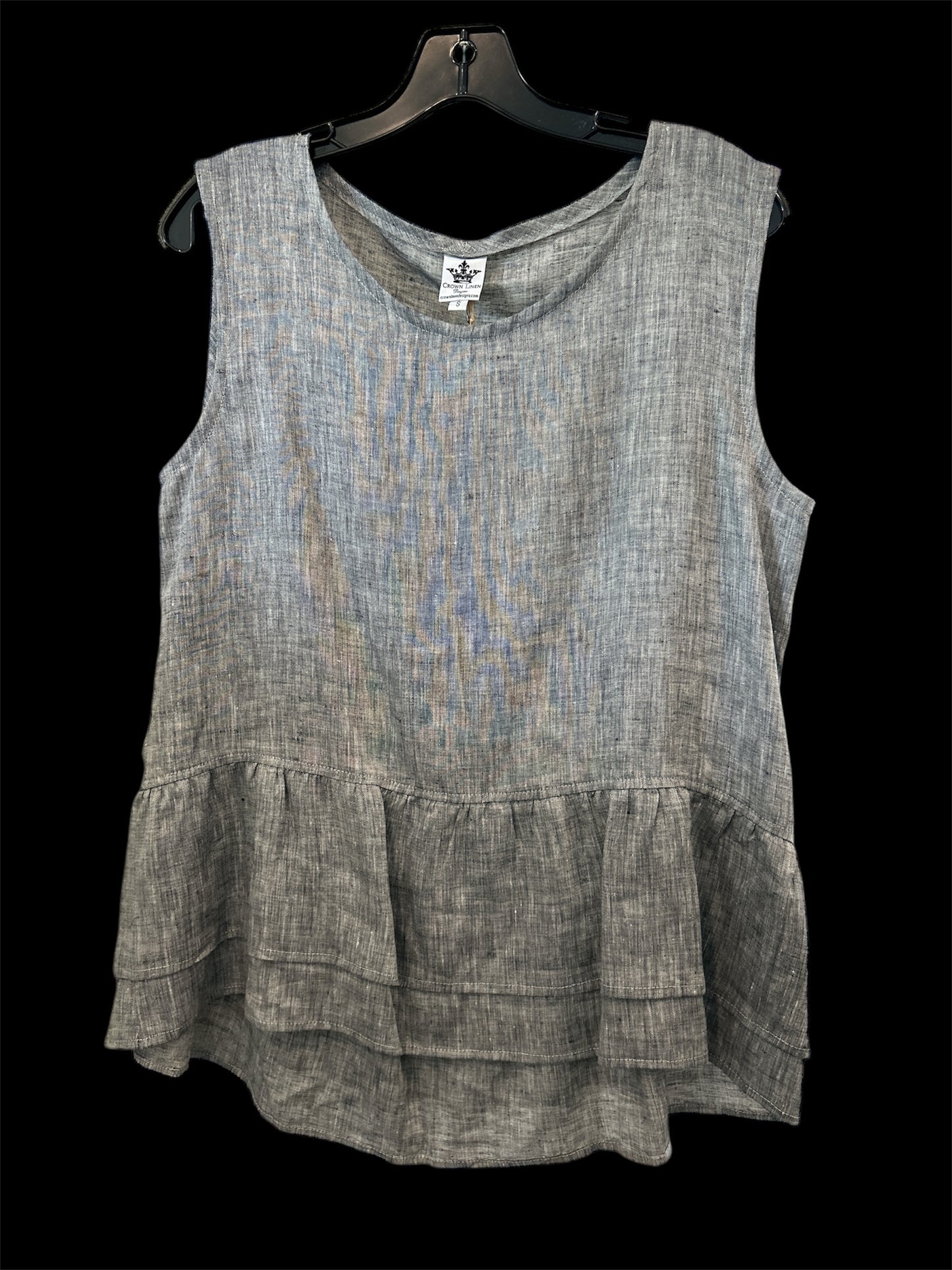 Crown Linen | Nicole Sleeveless Ruffle Hem Top