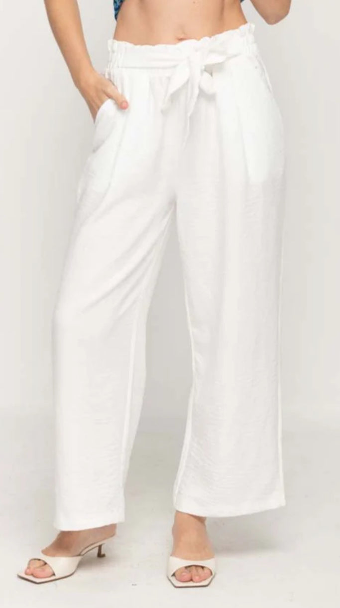Nikky| Wide Leg Tie Waist Trouser Pant