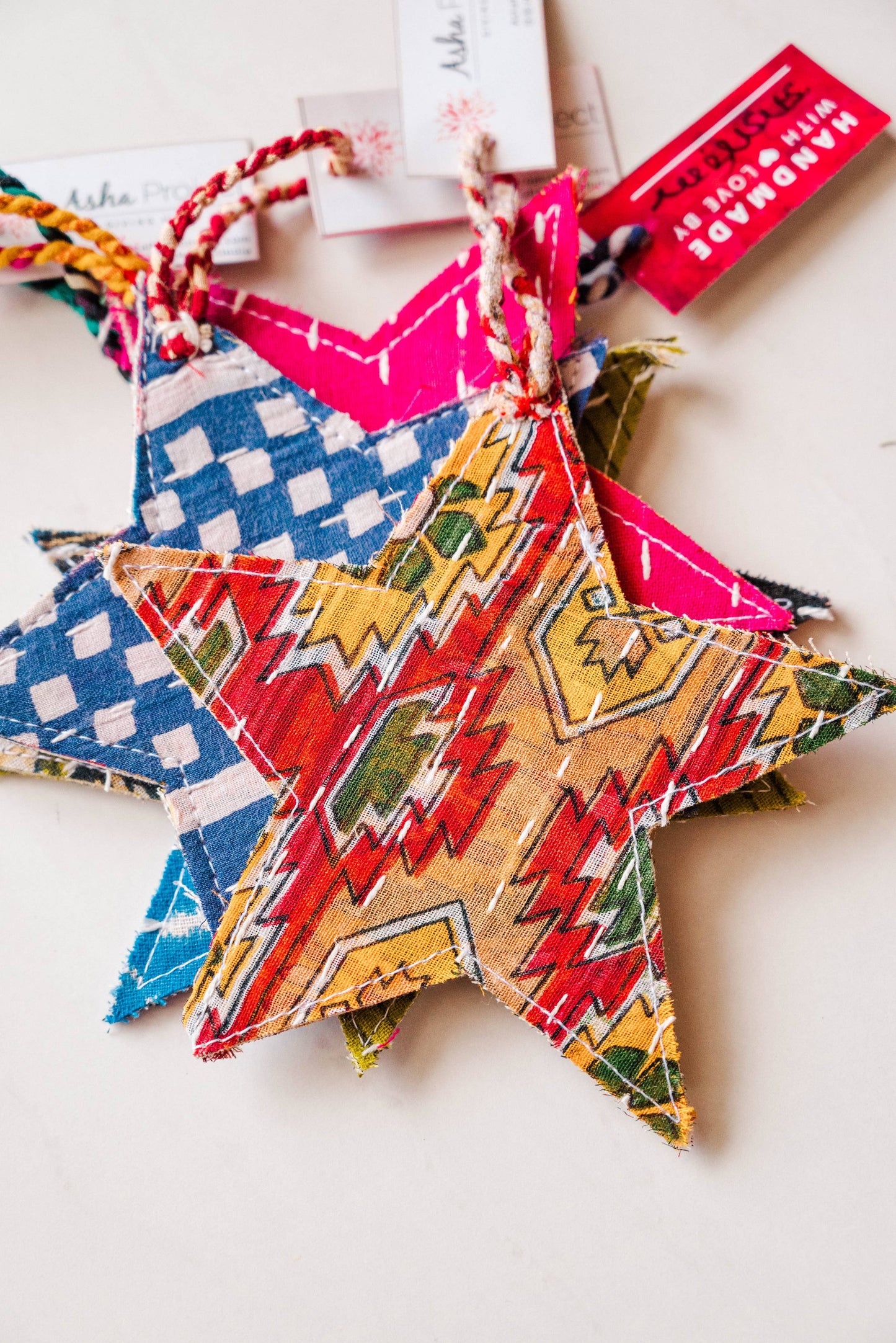 Asha Project | Kantha Star Ornaments