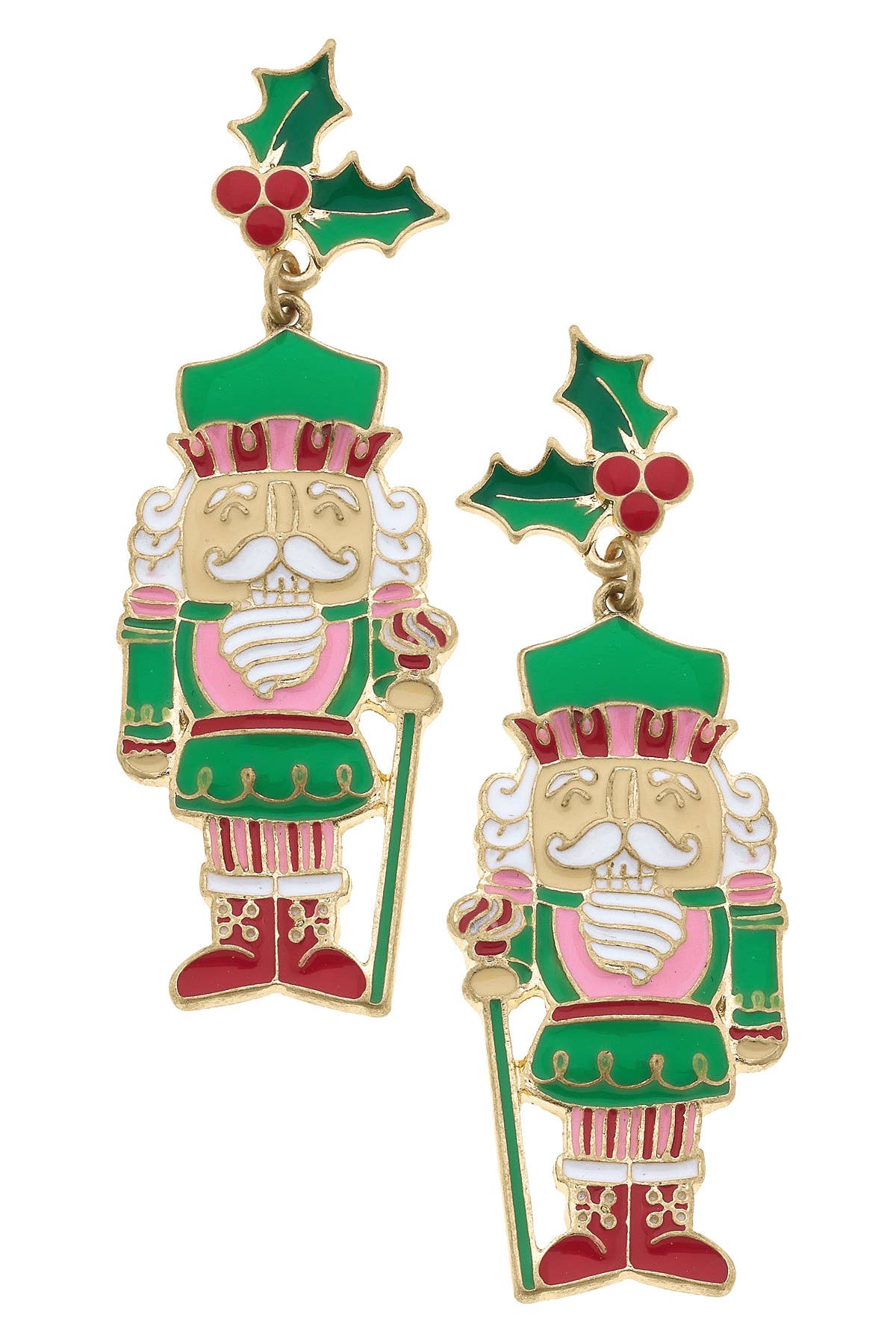 Canvas Style | Mistletoe Enamel Nutcracker Earrings