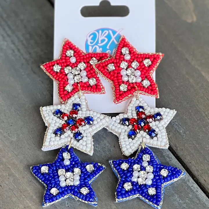 OBX Prep | Beaded Star Dangle Earrings