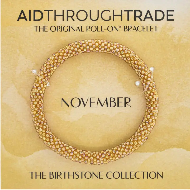 Aid Through Trade | Roll-On Birthstone Bracelet | Various