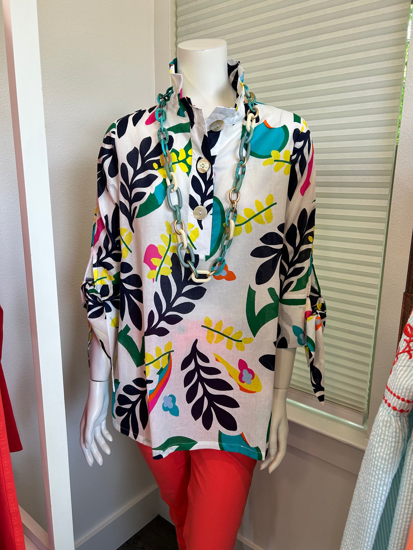 Toofan | Wire Collar Printed Top