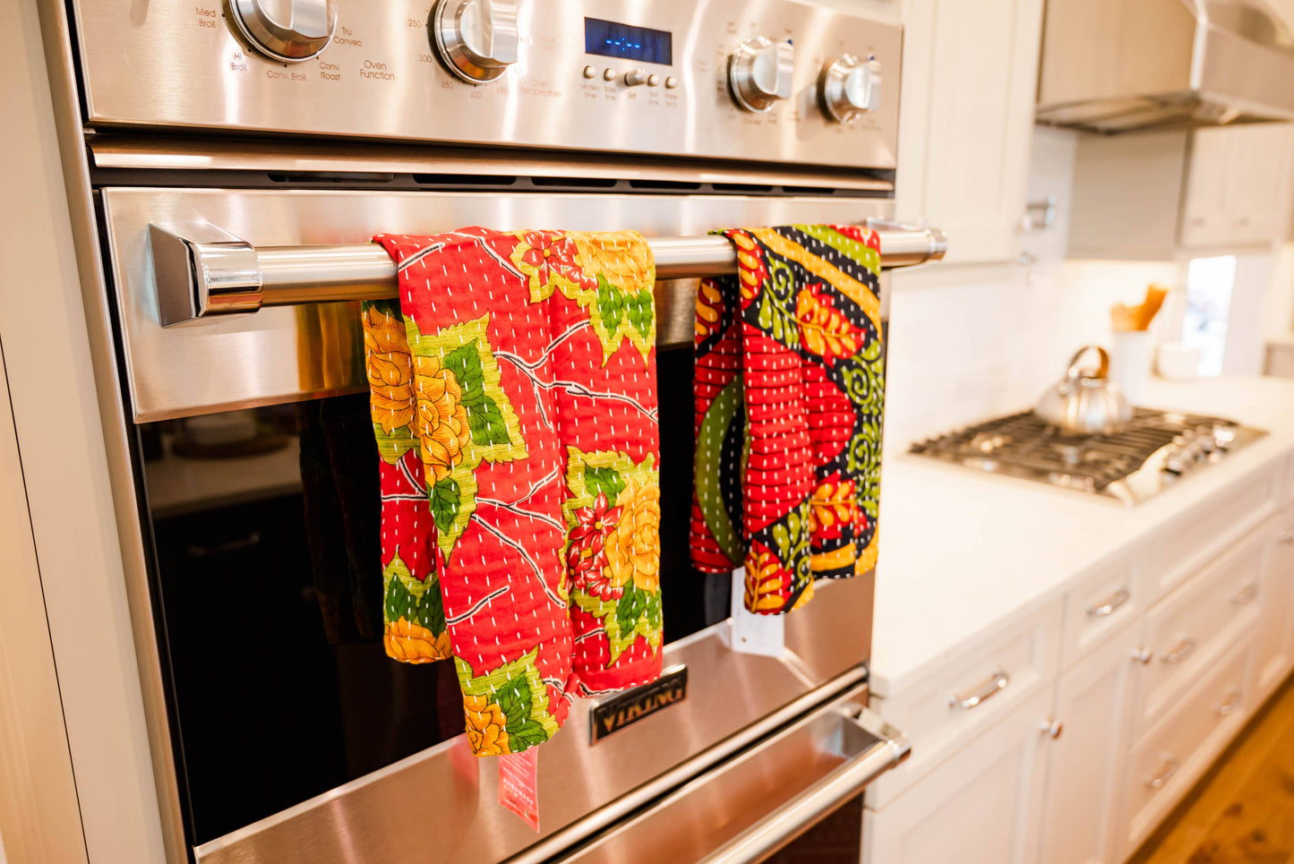 Asha Project | Christmas Kantha Kitchen Towel