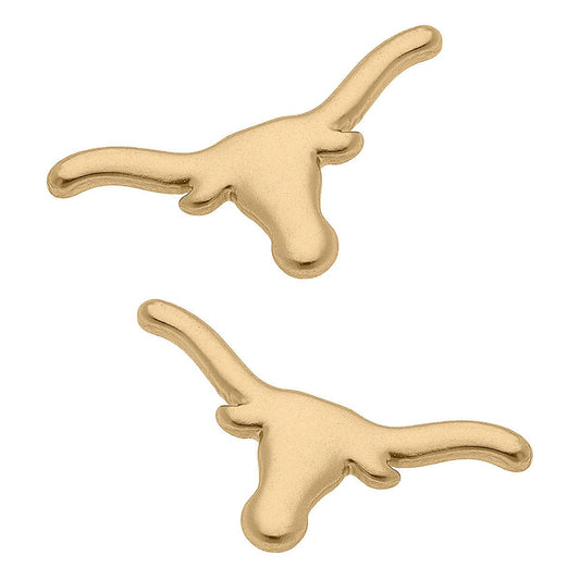 Canvas Style | Texas Longhorns | 24K Gold Plated Stud Earrings