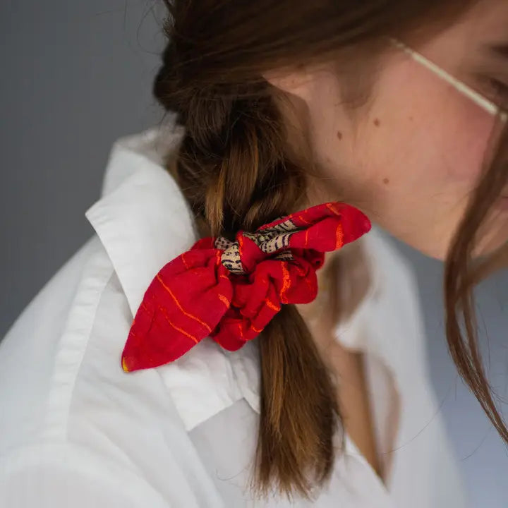 Asha Project | Saree Mini Scrunchie with Bow