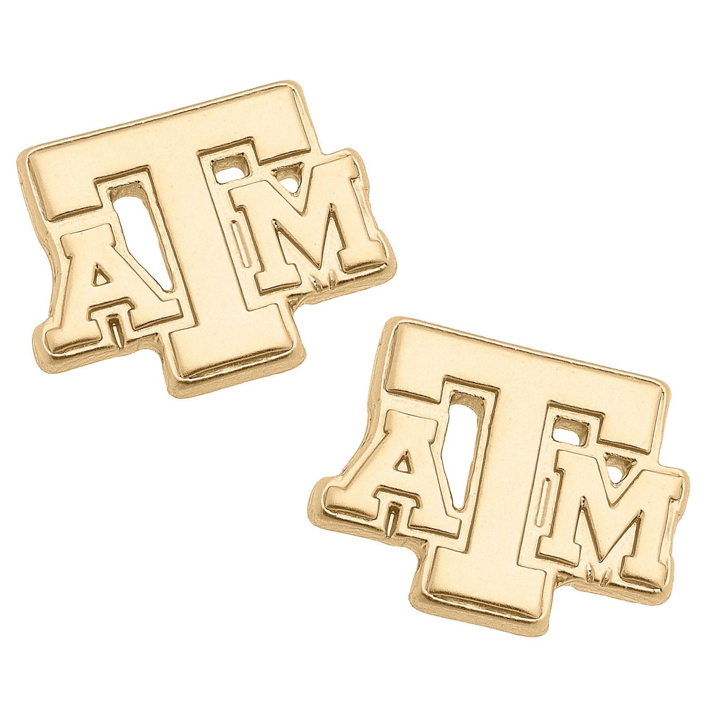 Canvas Style | Texas A&M | 24K Gold Plated Stud Earrings