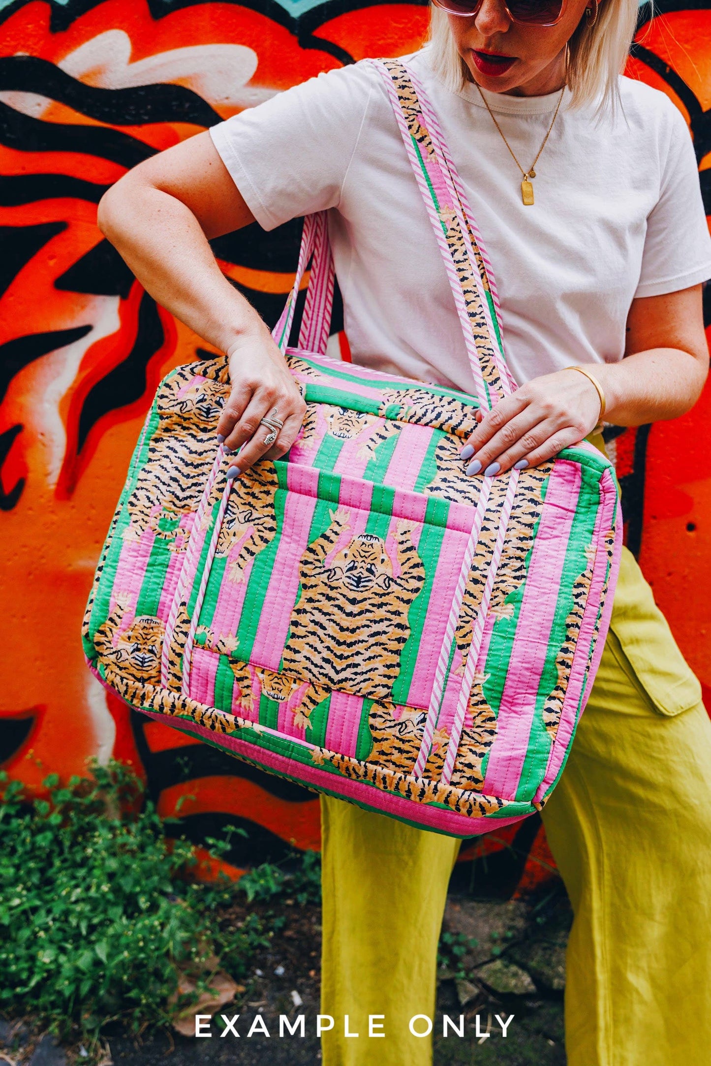 Folklore Couture | Quilted Duffle Bag | Weekender Travel Bags | Red Pink