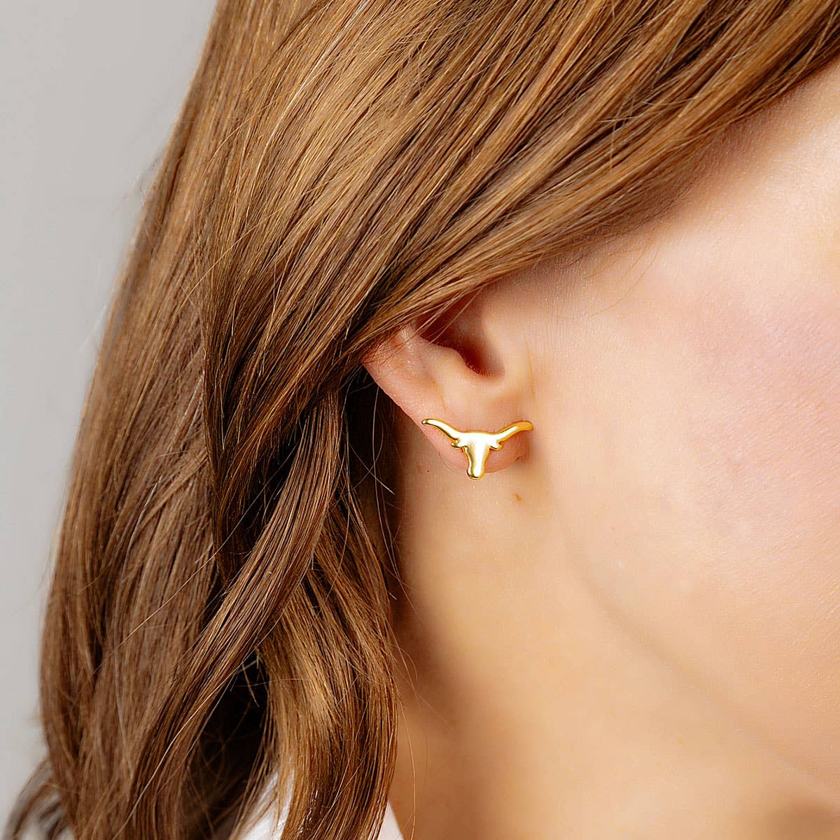 Canvas Style | Texas Longhorns | 24K Gold Plated Stud Earrings