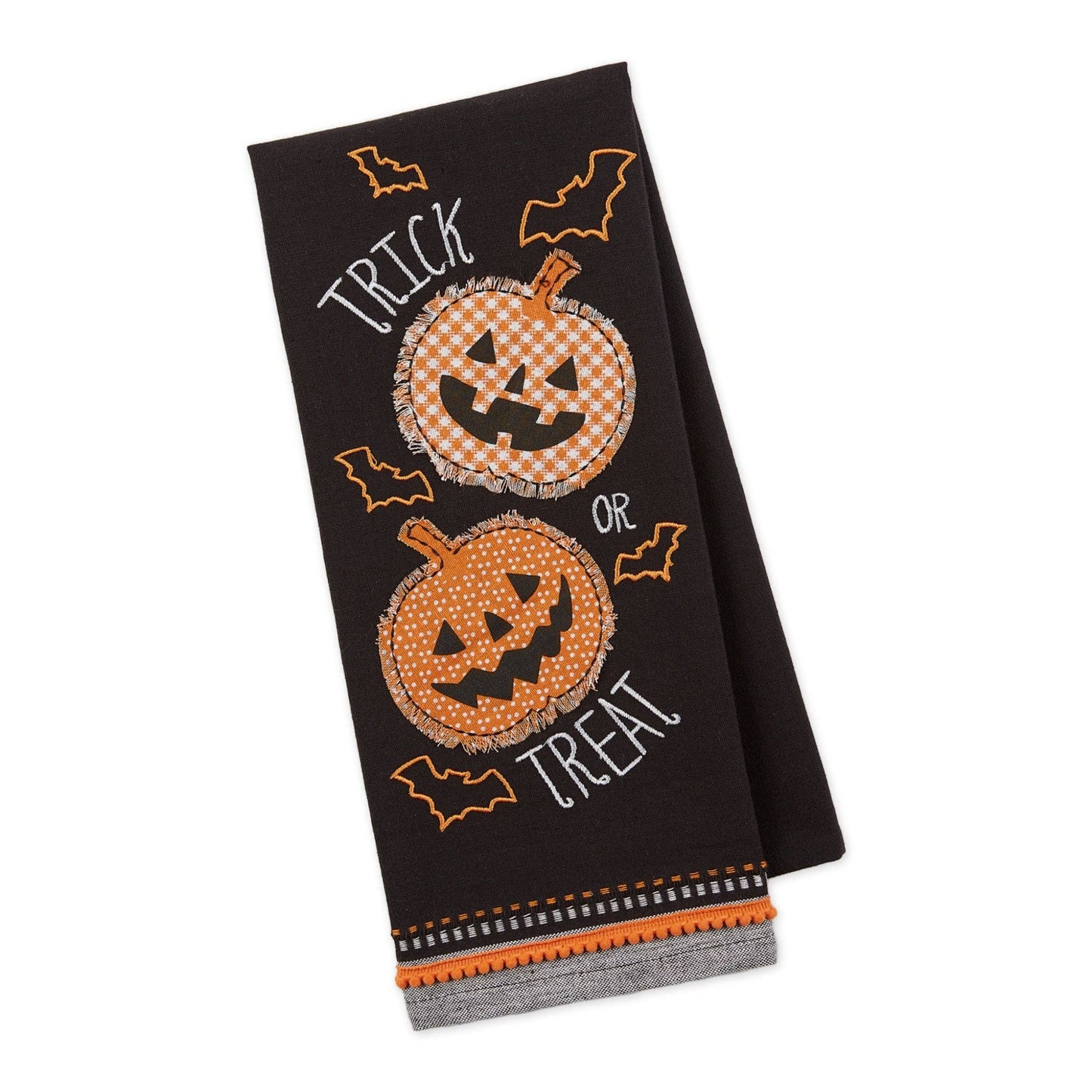 Design Imports | Trick Or Treat Pumpkins Embellished Dishtowel