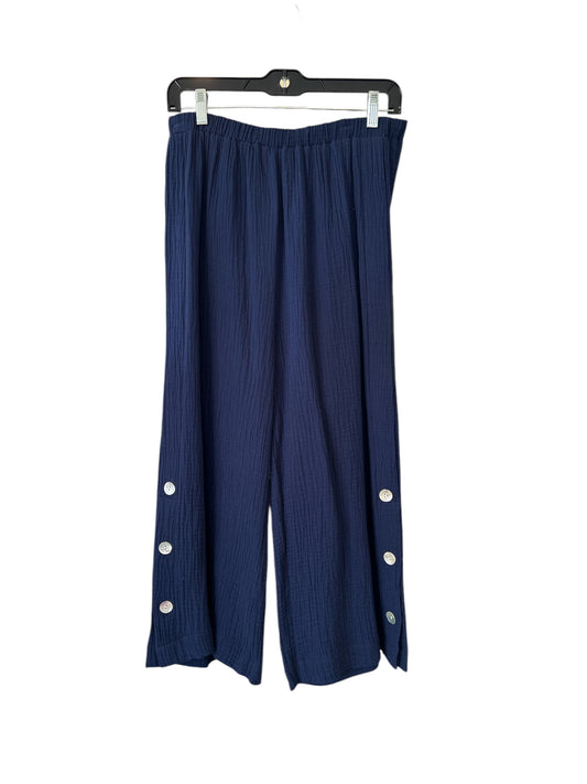 Toofan | Button Detail Gauze Capri | Navy