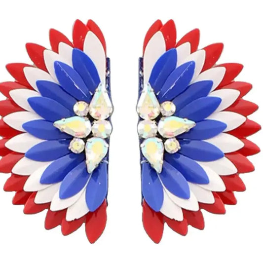 OBX Prep | Red, White, and Blue Fan Stud Earrings