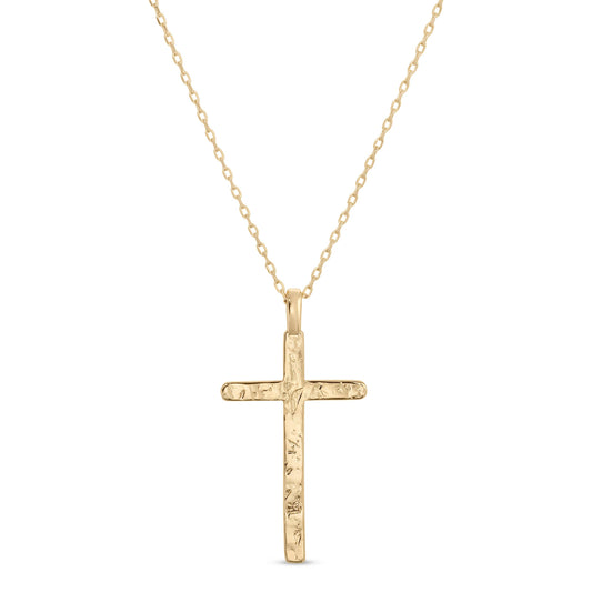 Splendid Iris | Gilded Cross Pendant Necklace