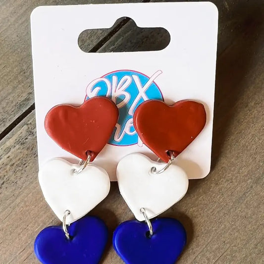 OBX Prep | Polymer Clay Heart Dangle Earrings