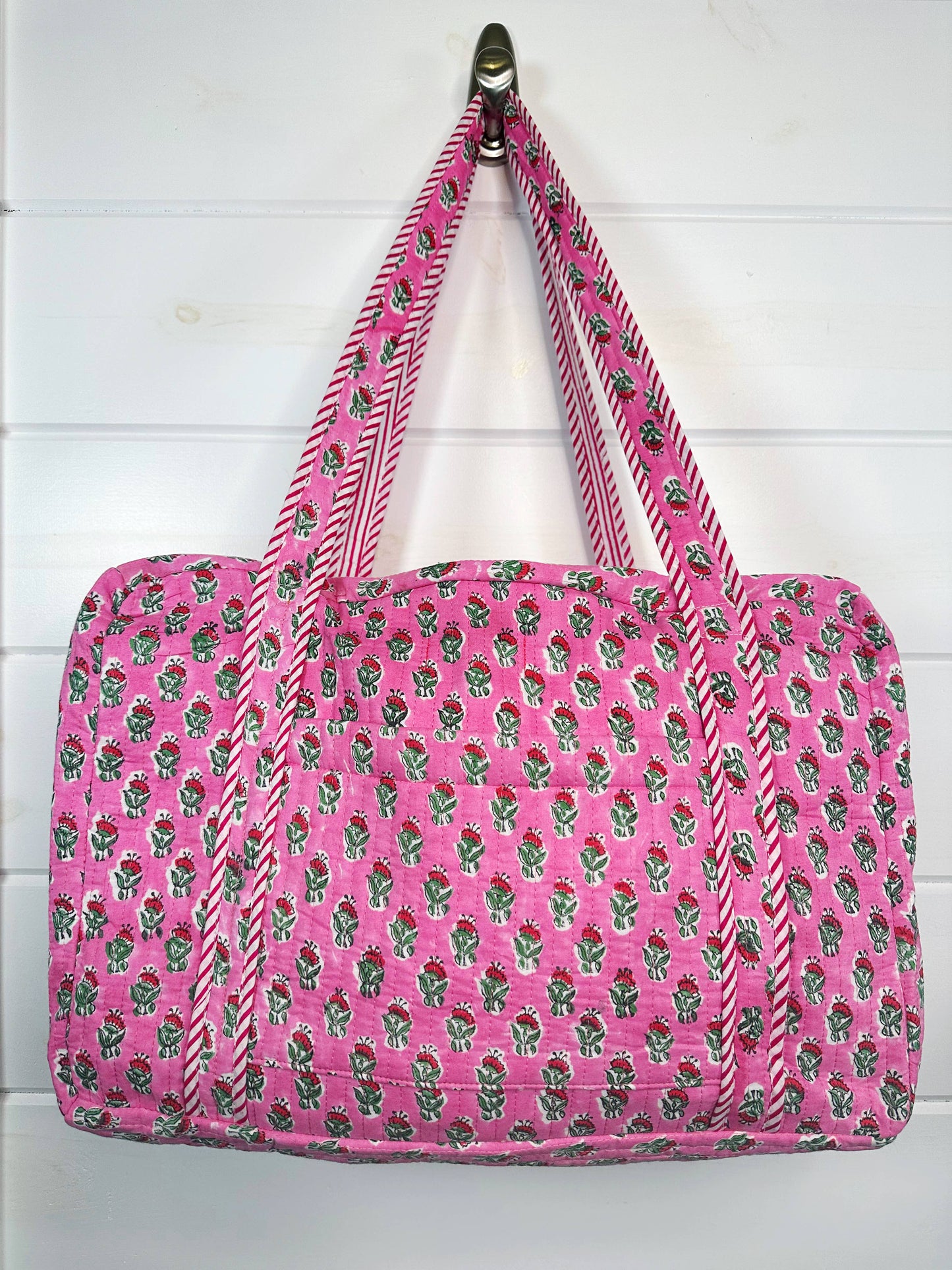 Folklore Couture | Quilted Duffle Bags | Block Print | Weekender Bag | Floral