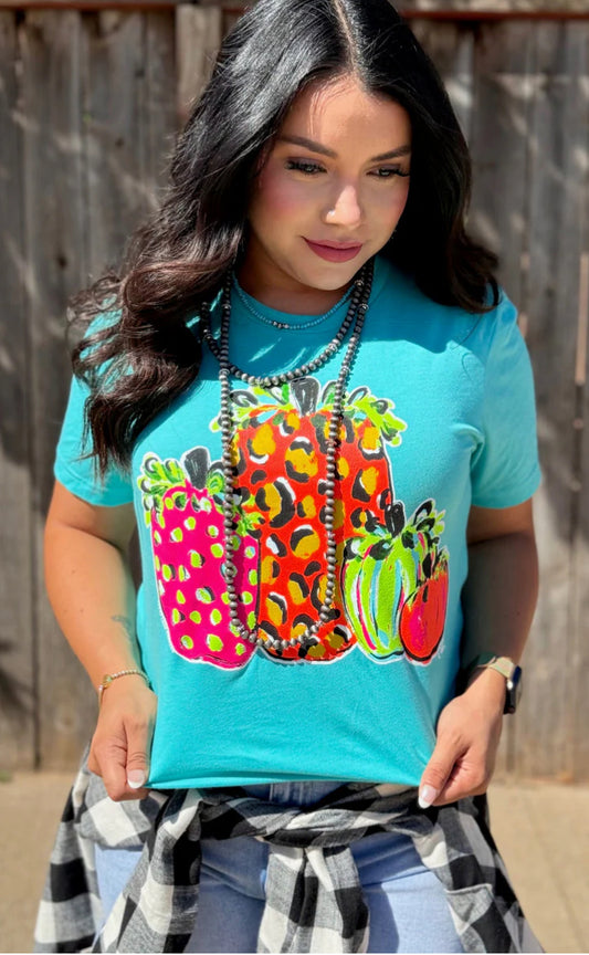 Texas True Threads | Neon Pumpkins Tee