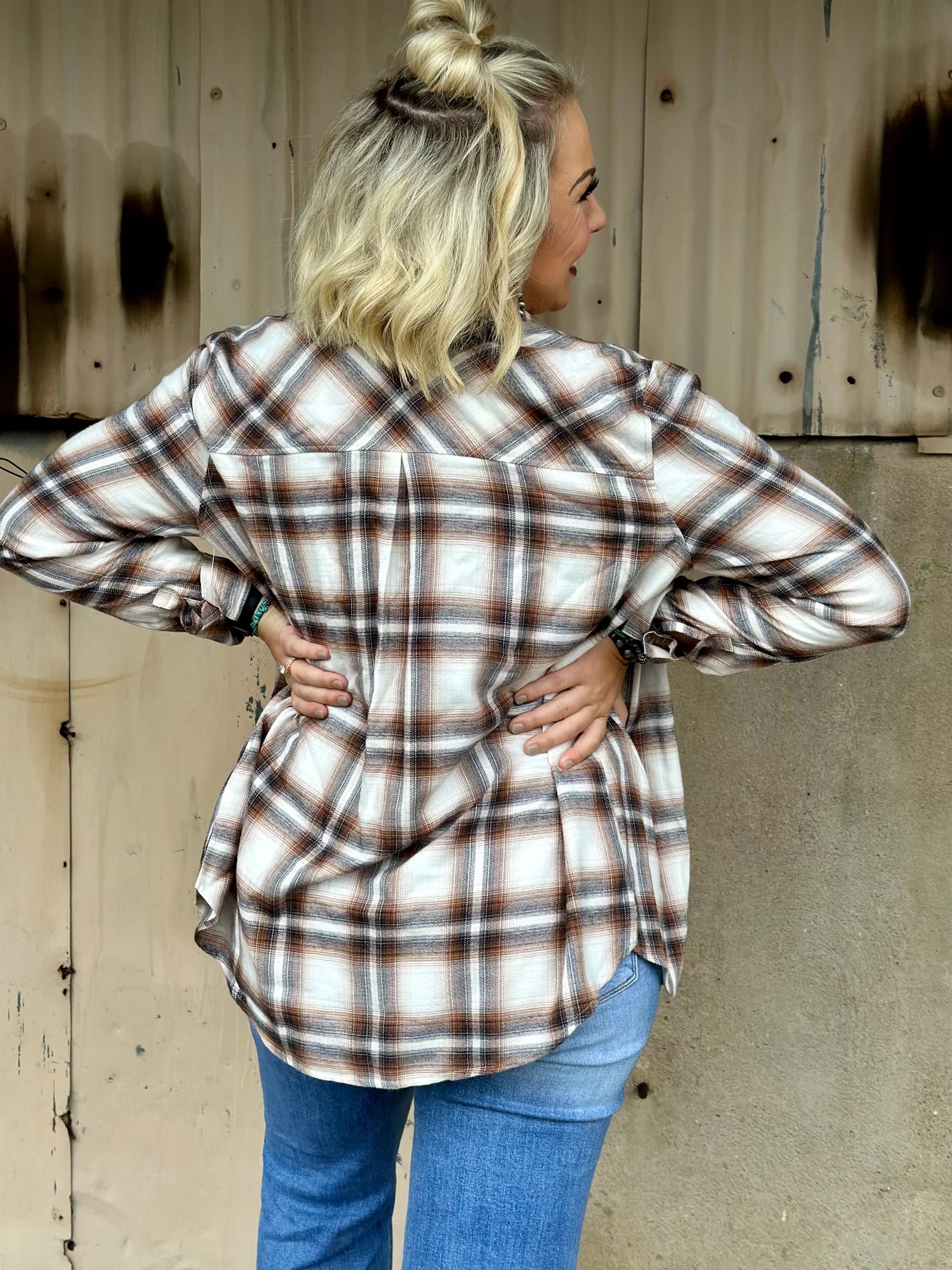 Texas True Threads | Carter Clay Flannel Top