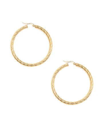 Zenzii | Medium Chunky Swirled Hoop Earring | Various