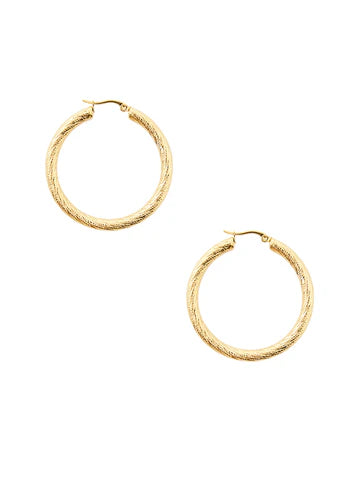 Zenzii | Small Chunky Swirled Hoop Earring