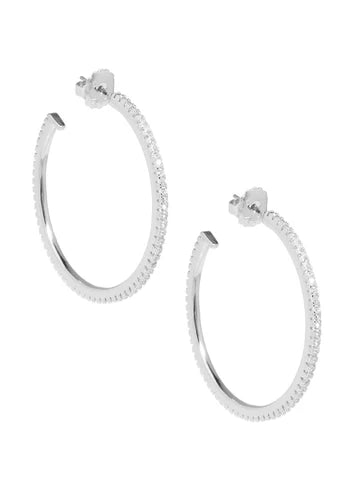 Zenzii | Brass Based Pave Hoop Earring 45 mm | Various