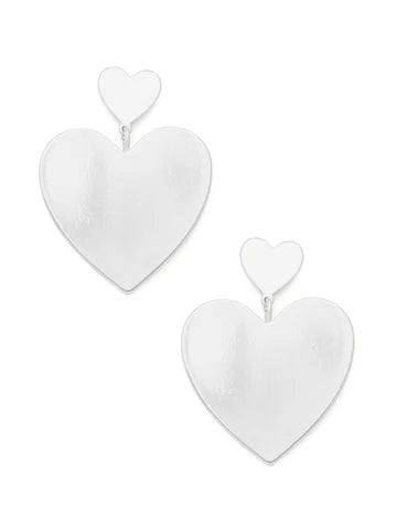 Zenzii | Flat Metal Double Heart Earring | Various