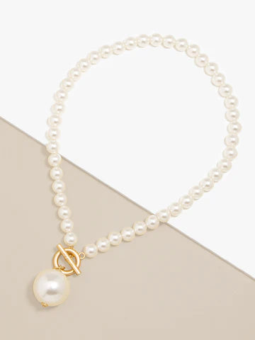 Zenzii | Pearl Necklace w/Drop Pearl Pendant