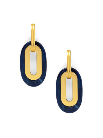 Zenzii | Resin and Metal Oval Drop  Earring | Various