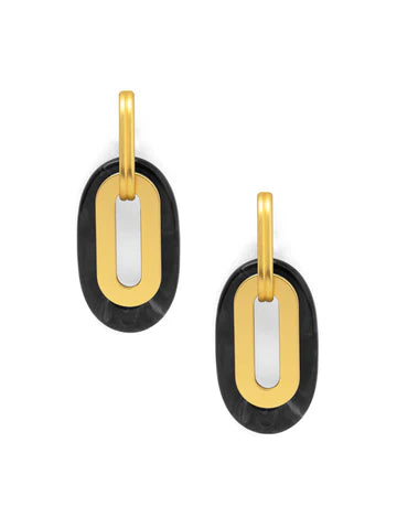 Zenzii | Resin and Metal Oval Drop  Earring | Various