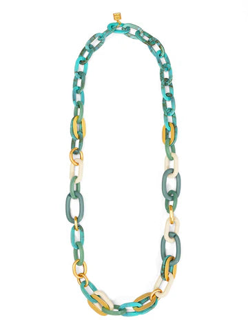 Zenzii | Tri-Tone Mixed Link Necklace | Various