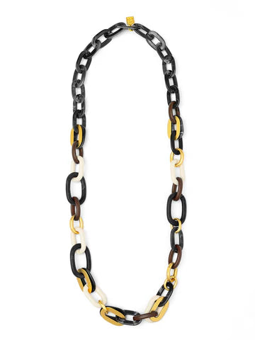 Zenzii | Tri-Tone Mixed Link Necklace | Various