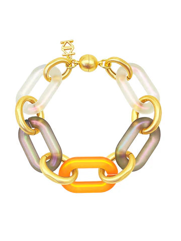 Zenzii | Lucite Bangle Bracelet | Orange Multi