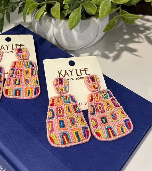 Kaylee | Beaded Geometric Patterned Earrings