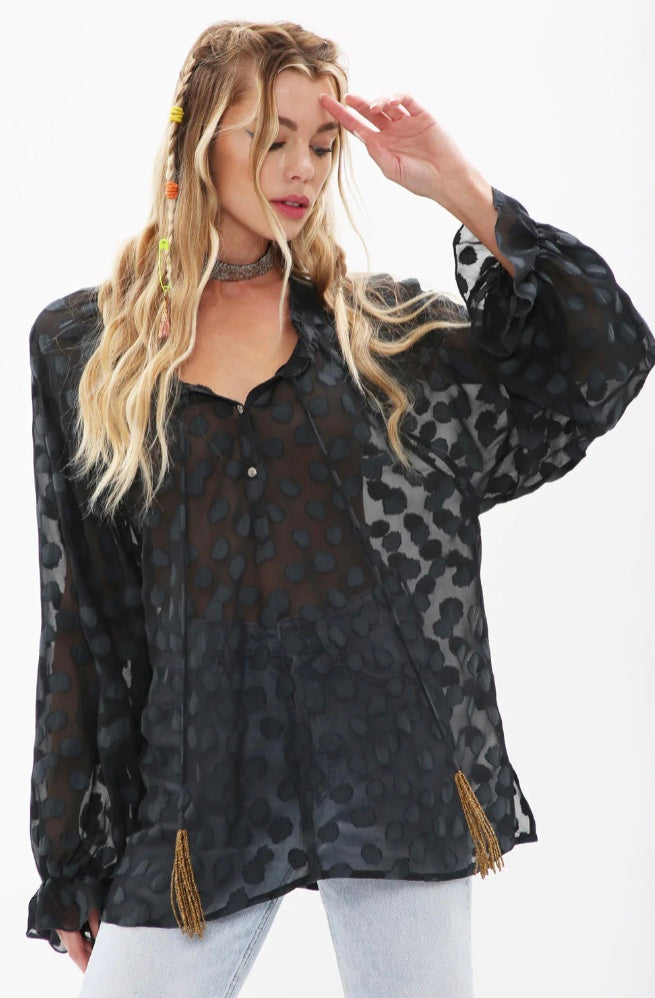 Aratta | Mabel Blouse | Charcoal | ED21I34-B