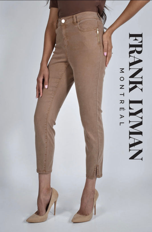 Frank Lyman | 226181U | Denim Pant Zipper Pocket | Cashew