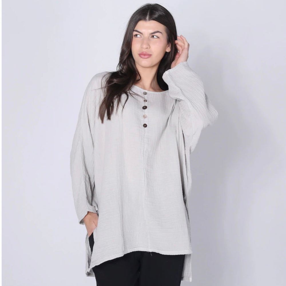 Shannon Passero | Mikayla Pullover | Silver | 5345