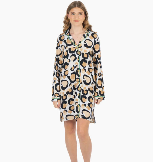 Emily McCarthy | Women's Night Shirt | Classic Spot Cheetah | EMED221002PD