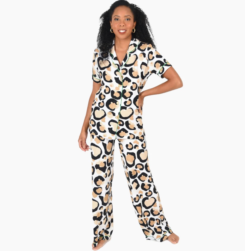 Emily McCarthy | Women's PJ 2 Piece Set | Classic Spot Cheetah | M | EMED221000PP