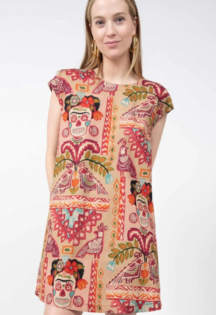 Uncle Frank | Folklorico Shift Dress | Mauve | 72469