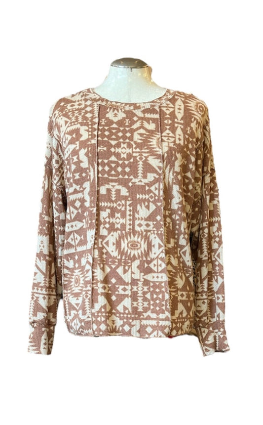 KP | Cori Printed Sweater | Rust | 43415