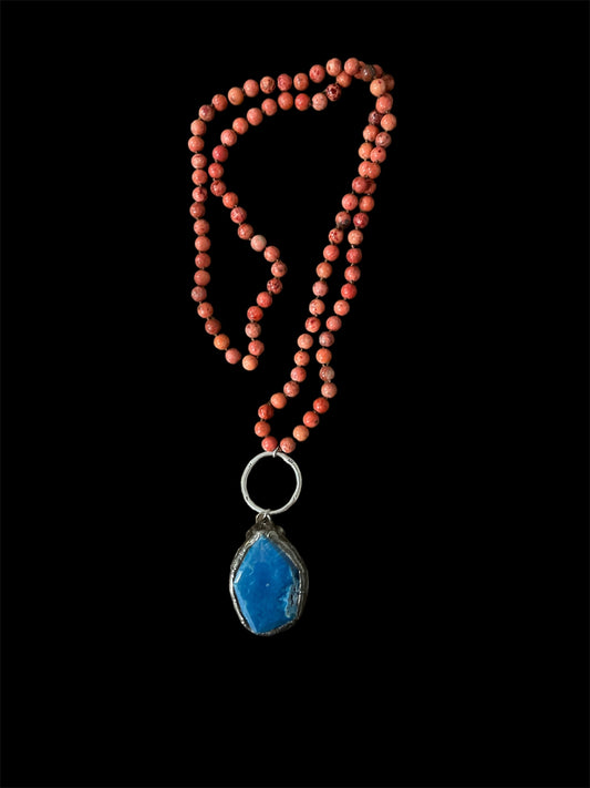 J. Coons | Handmade Beaded Necklace w/ Stone Pendant | Various