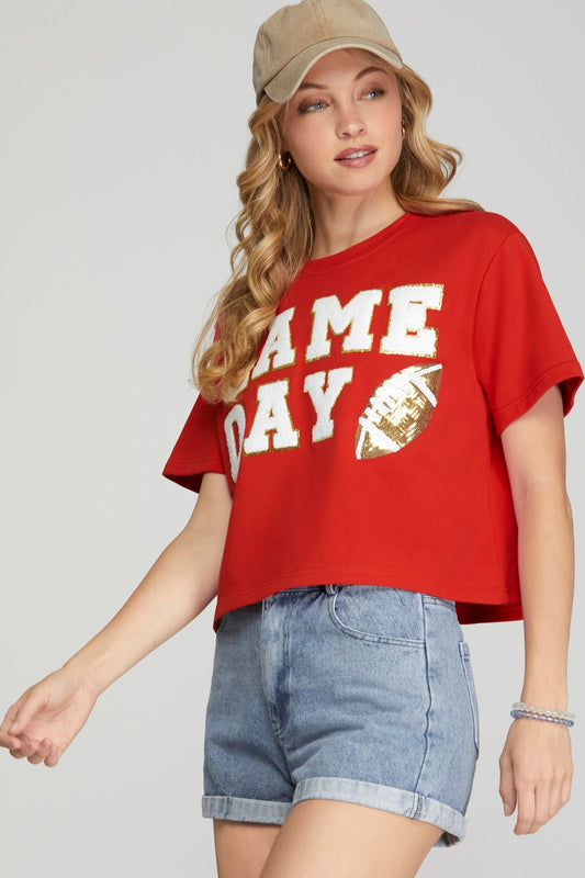 She + Sky | Gameday Football Patch Top