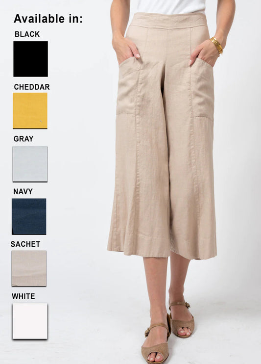 Ivy Jane | Slouch Pocket Linen Pant | Cheddar | 240032