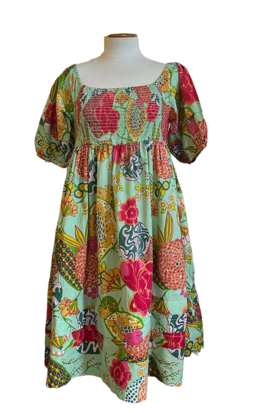 Uncle Frank | Popart Flower Dress | Green | 75582