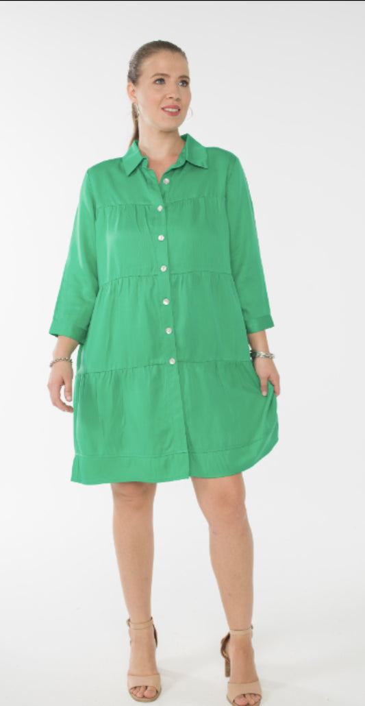 Toofan | Tier Detail Linen Dress | Jade | TS83