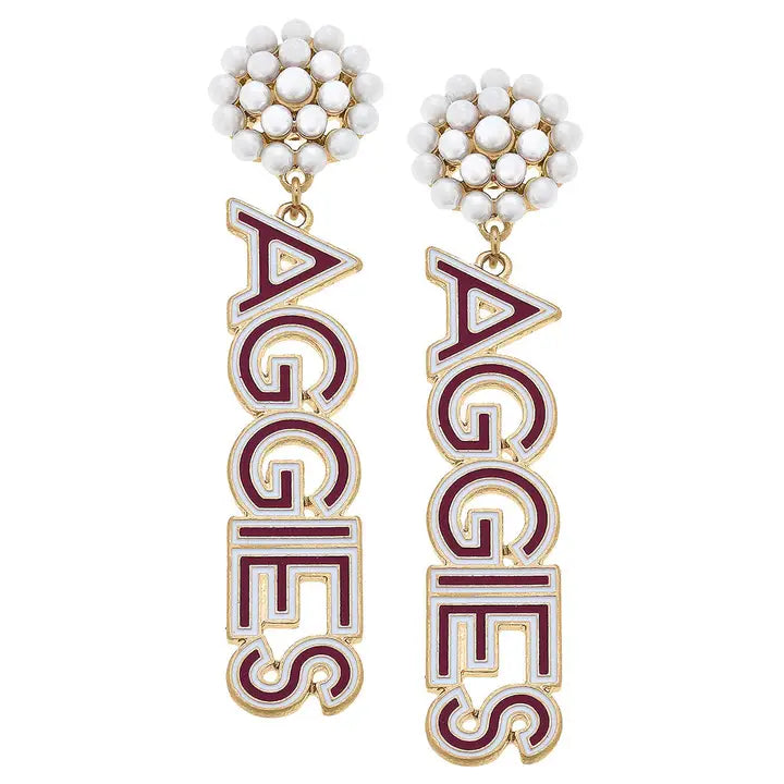 Canvas Style | Pearl Cluster Enamel Drop Earrings | Various