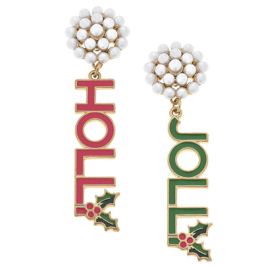 Canvas Style | Holly Jolly Enamel Earrings in Fuchsia & Green