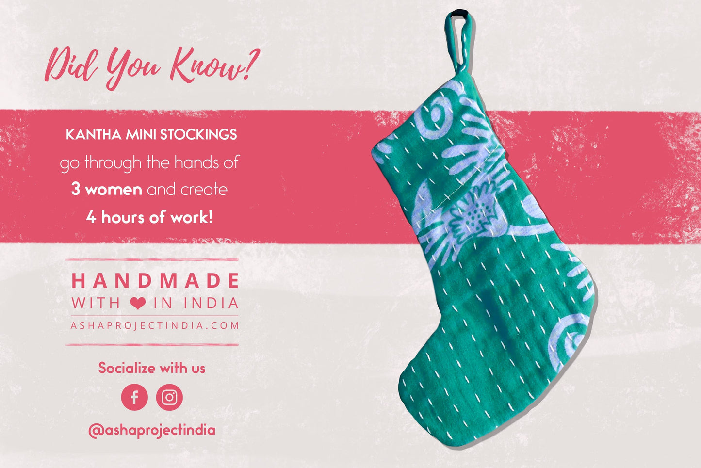 Asha Project | Mini Kantha Stocking