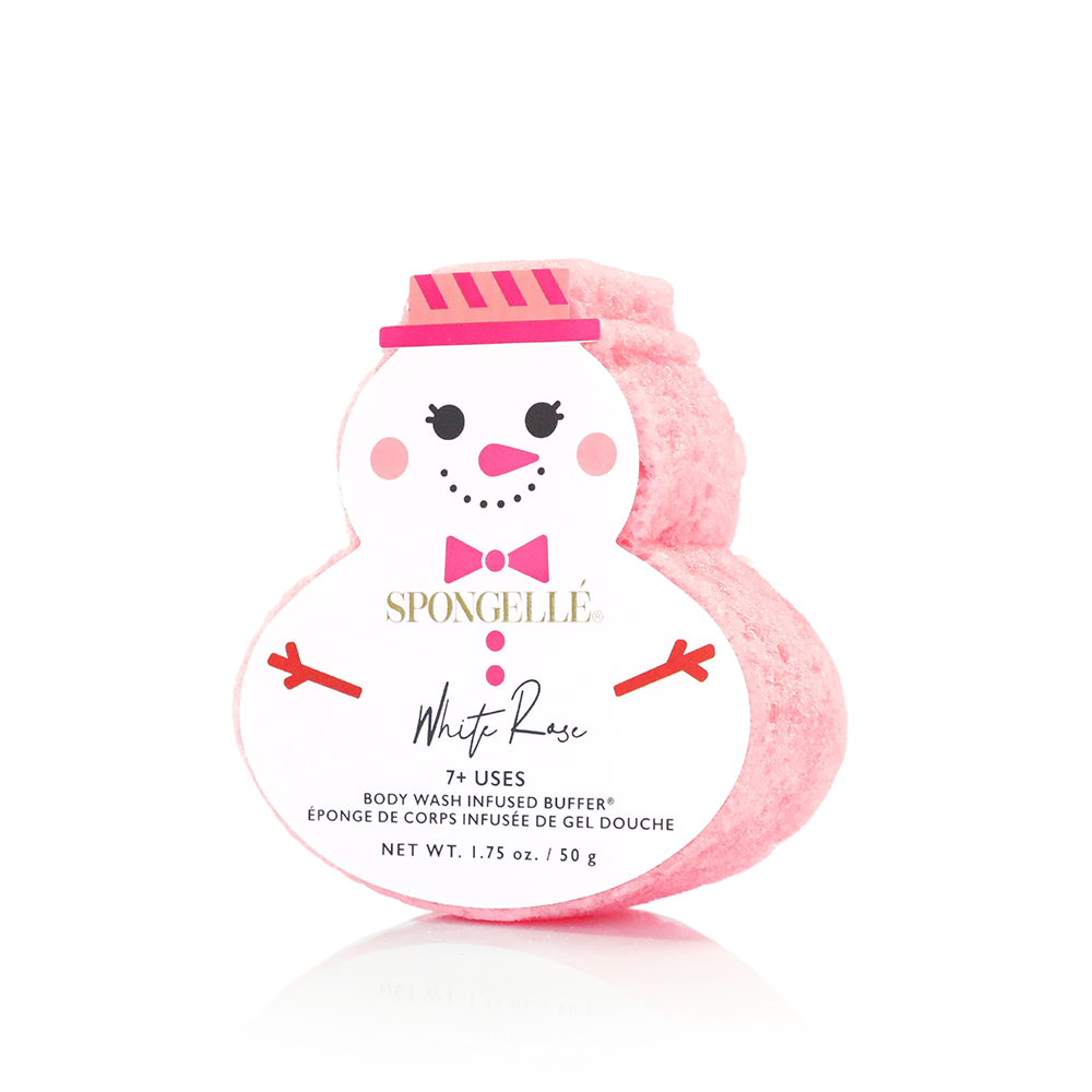 Spongelle | White Rose Snowman Holiday Buffer 