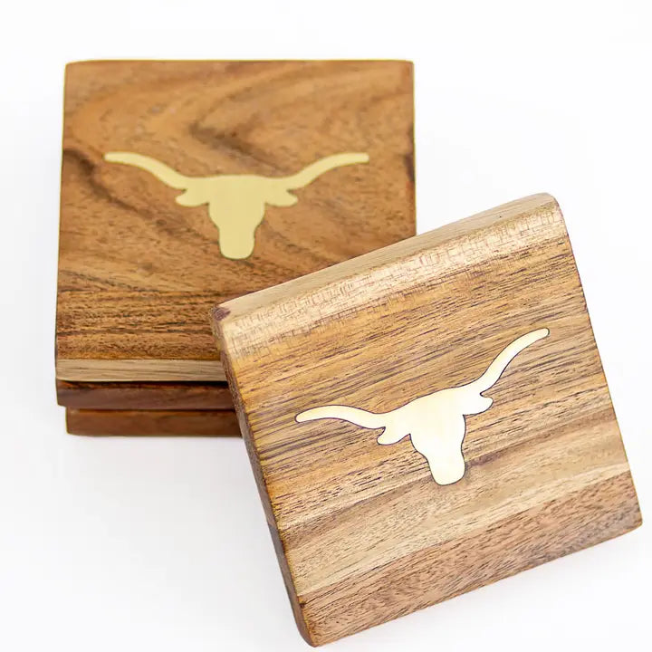 The Royal Standard | Longhorn Wood Coasters Set of 4