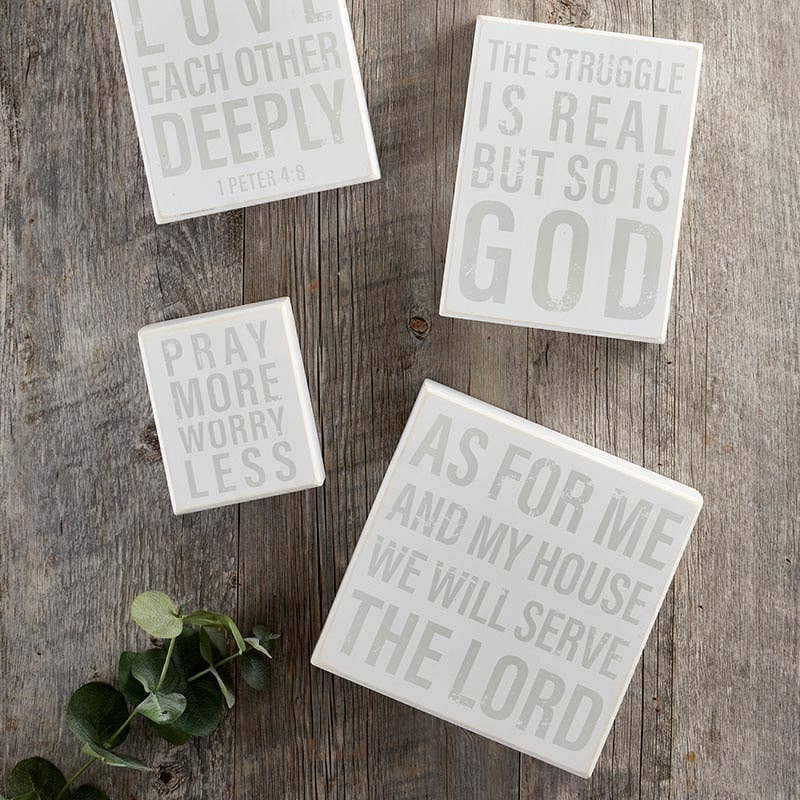 Faithworks | Box Sign - Above All Love Each Other Deeply - 6 x 8"